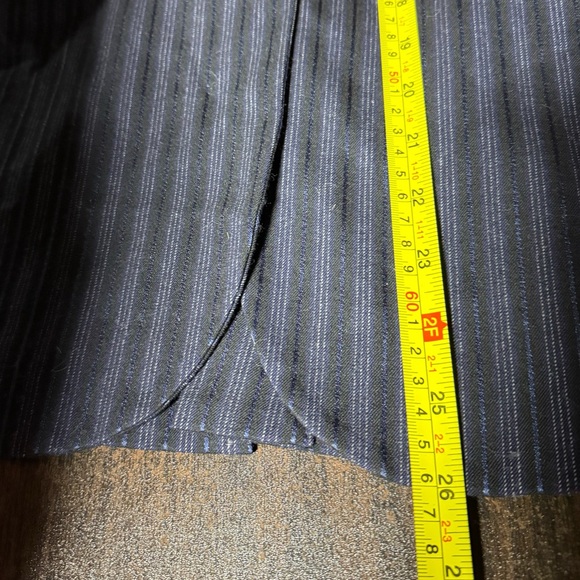 Theory Rory Navy Blue Stripe Two Button Wool Blend Blazer Size 2 Structured - Picture 8 of 8